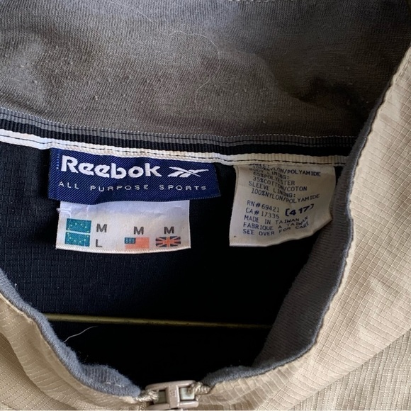 Vintage Windbreaker Track Jacket Reebok Size Medium 90s - Picture 7 of 8